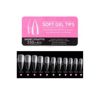 False Short stiletto coffin 550ct box