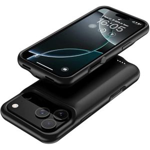 Ultra slim 7000mAh Battery Case for iPhone 17 Pro Max – Rechargeable Portable Charging Case with LED Indicator and Full-Body Protection – Slim Power Bank Cover – Black