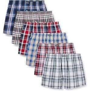 MEN'S CHECK BOXERS= 6PCS