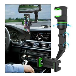 Multifunctional Rearview Mirror 360° Car Phone Holder Stand