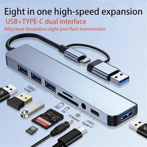 8 in 1 Port USB C Expander USB 3 Hub Type C Splitter Type C Dock Multiport Adapter
