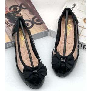Easy Bow tie Girl Glossy Shoes - Black
