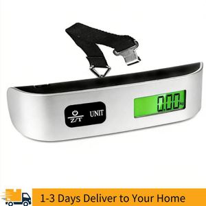 Portable Digital Luggage Scale, 50kg Capacity with Backlit LCD for Travel and Home Use,silver\black