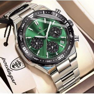 POEDAGAR  Luxury Mens Black Waterproof Bracelet strap Wristwatch