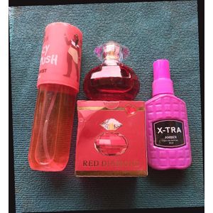 Juicy crush mist 100ml,Red diamond 30ml and Xtra Amber 50ml= 3 items 