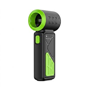 A-POWER Portable Handheld Fan 4000mAh - High Speed Turbo Mini Fan with Digital Display, USB Rechargeable, 199 Speeds, Long Battery Life for Outdoor Travel - Black/Green