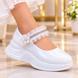 Kids Children Girl Mary Jane Chunky Platform Shoe- White