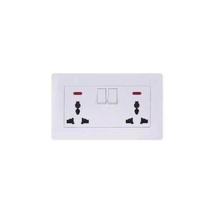 5pcs Modern Design Double White Wall Socket