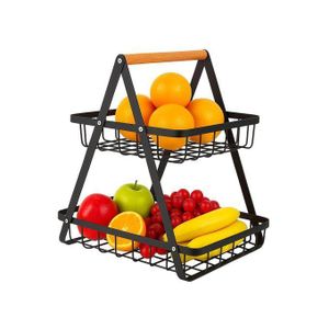 2 Tier Kitchen Countertop Fruit And Vegetable Triangle Rack