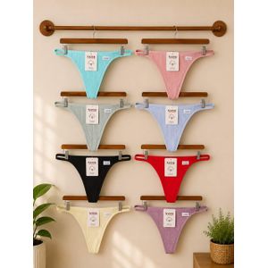 Ribbed Cotton Thong – 6pcs