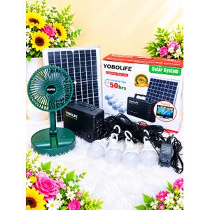 YOBOLIFE Super Reliable MINI DC Solar Power Box, 4 Bulbs, Solar Panels, Super Lasting Rechargeable For Home & Office