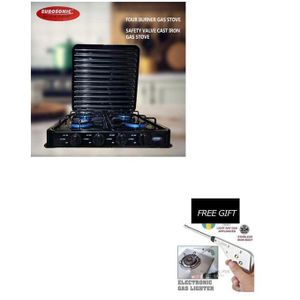 4-Burner Manual Ignition Table Top Gas Cooker And Free Gas Lighter
