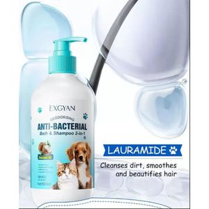 2 in 1 Soothing Bath Shampoo Deodorising Anti-Bacterial Bath & Shampoo Coconut Soap WAsh for Dogs and Cats,  Pet Shampoo, Dog Hair, Softening, Kitten, Body Wash, Dry Itch, Skin Moisturizing Odor Remover, Anti-mite