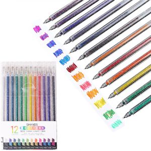 Glitter Gel Pens Set, 1.0 mm Colorful Glitter Pens for Kids, Colored Gel Pens for Adults to Handwriting Set, Notes and Markings
