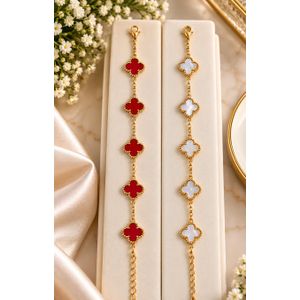 Fashion Jewelry Clover Charm Bracelet 2in1 
