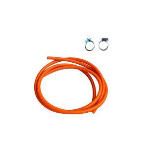 5 Yards Orange Gas Hose (Heavy-Duty Safety Rubber Hose) + 2 Clips