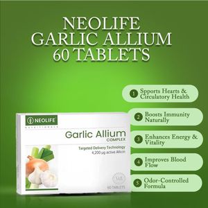 Organic Essentials Beauty NeolifeGarlic Allium Complex 60 Tablets Single, Garlic Allium Complex 60 Tablets, Garlic Allium Complex 60 Tablets Single