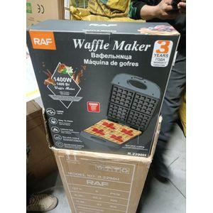 RAF R.2290H Electric Waffle Maker - 1400W Non-Stick Double-Sided Waffle Machine with Uniform Heating and Easy Clean