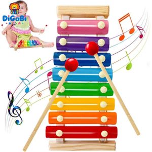 Digabi Colorful Accordion Educational Smart Colorful Accordion Wooden Hand Percussion Children's Xylophone Wooden Educational Toy
