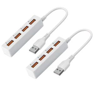 2pcs USB C 2.0 Hub with C Port Adapter, Extension Cable, 4-Port Ultra-thin Multi-port Expander