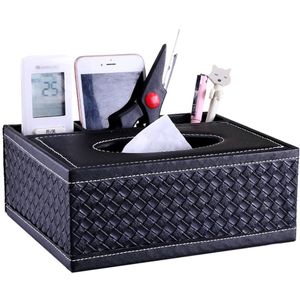 Multifunctional Tissue Box Holder With 3-compartments