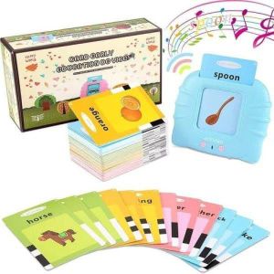 Kids Educational Talking Flash Cards Machine – Rechargeable Early Learning English Vocabulary Card Reader For Children