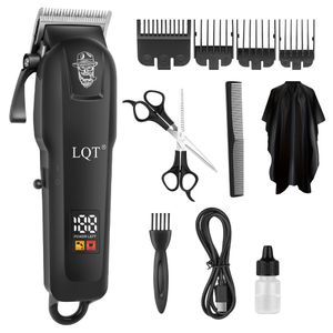 LQT Portable Electric Hair Clipper Kit For Family Use Rechargeable Hair Trimmer With Multiple Guide Combs Men Daily Hair Cutting Machine