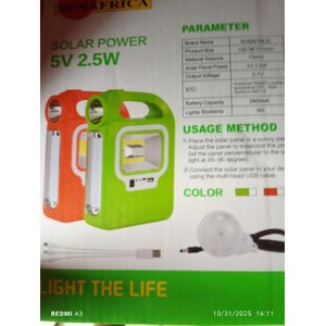 PORTABLE SOLAR RECHARGEABLE TORCH LIGHT 