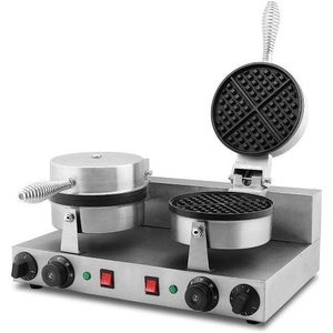 Double Waffle Maker Commercial Kitchen Non-stick Plates