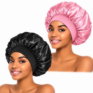 2in1 Premium Satin Hair Bonnet – Night Sleep Cap for Curly, Braided & Natural Hair