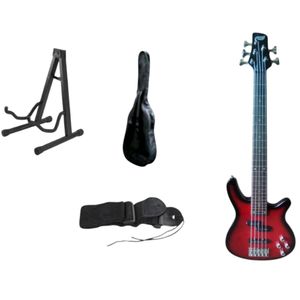 5 String Bass guitar with Stand Bag and Belt 