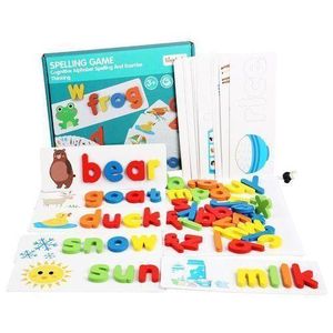 Spelling Learning Toys Wooden Alphabet Flash Cards