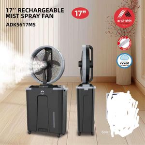 Andrakk 17" RECHARGEABLE MIST SPRAY FAN 