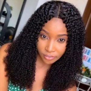 Bouncy Curly Hair Wig With Closure Natural Colour