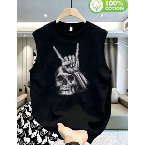 Peace Out Crew Neck Tank Top-Black