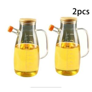 2pcs - Oil Bottle, Glass Olive Oil Dispenser, Leak-Proof Oil Jug, 1000ml
