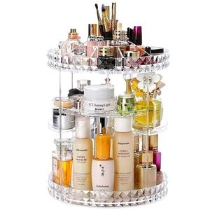  Makeup Organizer for Vanity - Clear Acrylic Skincare Storage, Perfume Organizers for Bathroom Counter, Multi-Tier Cosmetic Dresser Organizer, Lipstick and Toiletry Holder