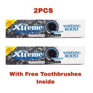 Xtreme Black Shine and Boost Activated Charcoal Toothpaste 2pc