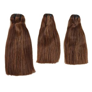 Noble Human Natural Color P30/33 Dark Brown 8" 8" 10" Straight Double Drawn Hair Extension Black Pearl Nature Hair Full Head Hair Bundles For Women