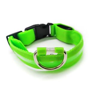 LED Light Up Dog Collar. USB Rechargeable Ultra-Bright Night Safety Pet Collar, Durable & Comfortable for Safe Walking. Green,XS