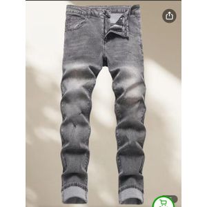 Classic Slim-Fit Denim Jeans For Men-Grey