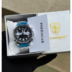POEDAGAR Stainless Steel Strap Men's Luxury