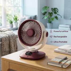 15+ HOURS Rechargeable Office desk fan Type-C Powered Portable Cooling Fan, Adjustable Speed, Detachable Washable Cover, home desk fan, student desk fan dorm room fan, bedside desk fan, work desk fan, study desk fan, personal workspace fan, office cooling