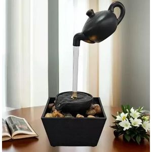 Floating Illusion Teapot Water Fountain Decor Magical Desk Art