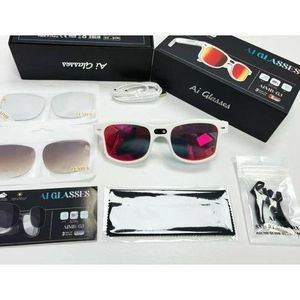 AIMB-G1 AiMB G3 Smart glass with 8MP 4K HD Camera Picture Video AI Translation Voice Assistant Chatgpt ENC Bluetooth Call Music Unisex Glass & 3 lens -WHITE