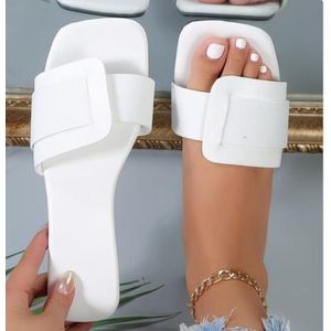 Ladies white slippers 