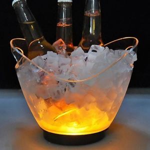 Luminous Acrylic Ice Bucket Transparent Colorful LED Ice