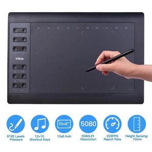 VINSA Graphics Tablet 10x6 Inch Professional Graphics Drawing Tablet 12 Express Keys with Support PC Laptop 