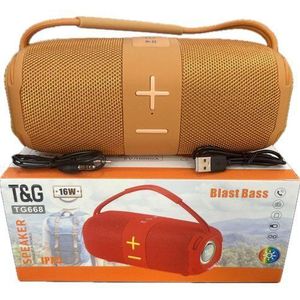 T&G TG-668 Super Bass Outdoor Music Wireless Speaker Portable Boombox with Handle for Home Use & Gift Rechargeable Player(ORANGE)