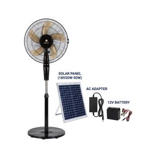 Miratec 16 Inch Rechargeable DC 15W Standing Fan +7000MAH Battery And 30W Solar Panel